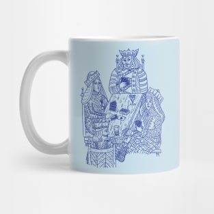 Kings and Queens Playing Cards - Navy Design Mug